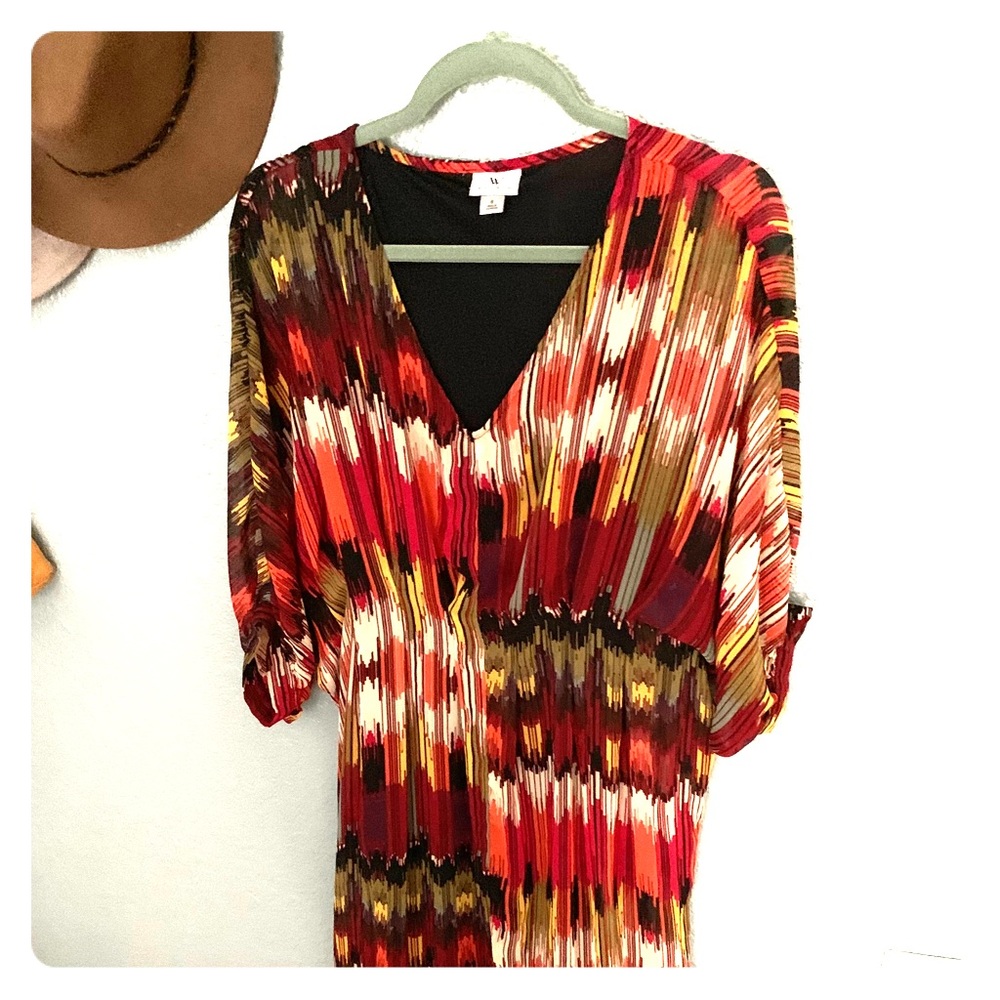 V Neck Maxi Dress with Tie Waist